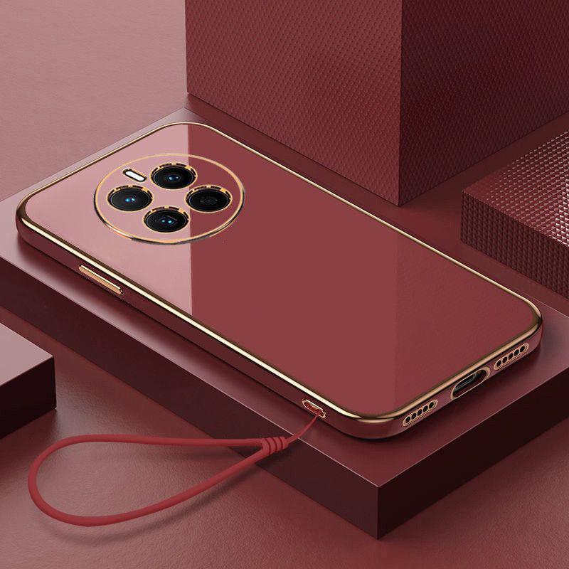 Чехол для Huawei Mate 50 Pro, чехол для Huawei Mate 50, чехол Mate 50e, чехол для телефона DCO-LX9 CET-LX9, роскошный противоударный чехол с квадратным покрытием Huawei Mate 50 Pro&Case & Strap brown