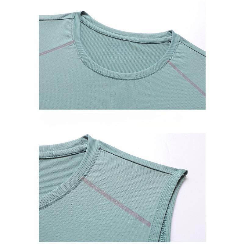 Summer Ice Cool Polyester Cycling Vest for Men Casual Sports Sleeveless Shirt Breathable Sweat Absorbent Plus Size Running Vest