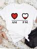 AM Coffee PM Red Wine TShirt Casual Short Sleeve Y2k Tops Womens Clothing Simple Design Fashion Harajuku White Graphic Tees