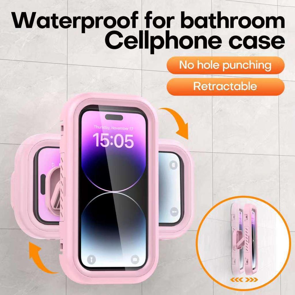 Waterproof Anti-Fog Rotatable Phone Holder for Bathroom & Kitchen