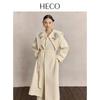 HECO New Chinese Style Winter Wool Blend Long Overcoat for Women