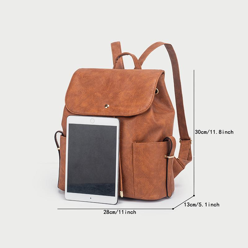 Casual Backpack for Women Korean Style Trendy Leather Backpack Fashion Student School Bag Travel Bag Laptop Bag for Women