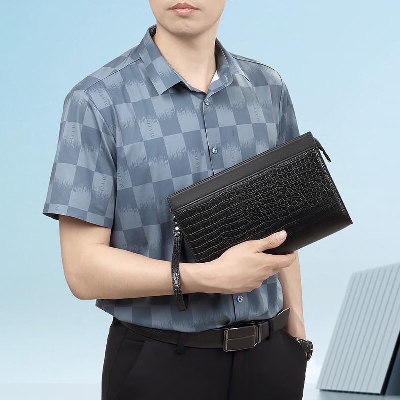 SCHWARZETIENNE Men's Leather Clutch Bag