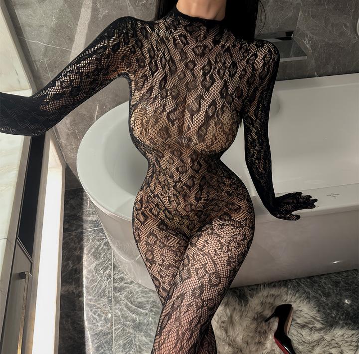 Sexy Fishnet Lingerie Set: Temptation Open Crotch Stockings for Women