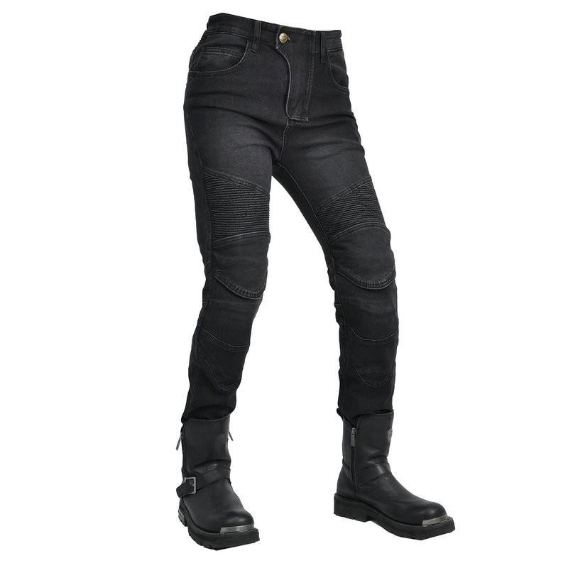 Womens Stretch Motorcycle Jeans Riding Pants Casual Retro Biker Trousers Cycling