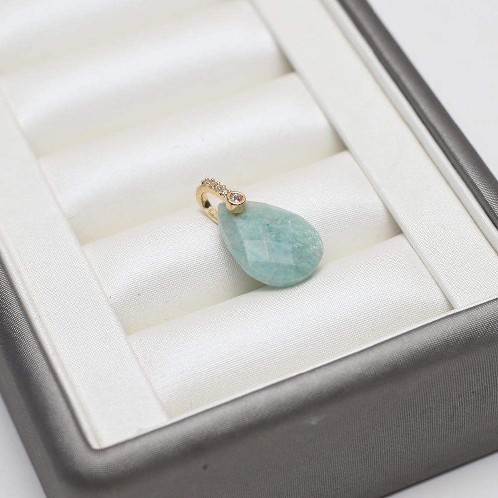 2PCS Faceted Design Gemstone Pendant Diamond Cut Faceted Crystal Pendant For Earring Craft