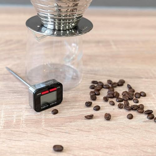 watchget Drip Pot Thermometer, Coffee, Milk Foamer Thermometer, Kitchen Thermometer, Digital, Cooking Thermometer for Meat, Tempura, Bath, Milk, and M