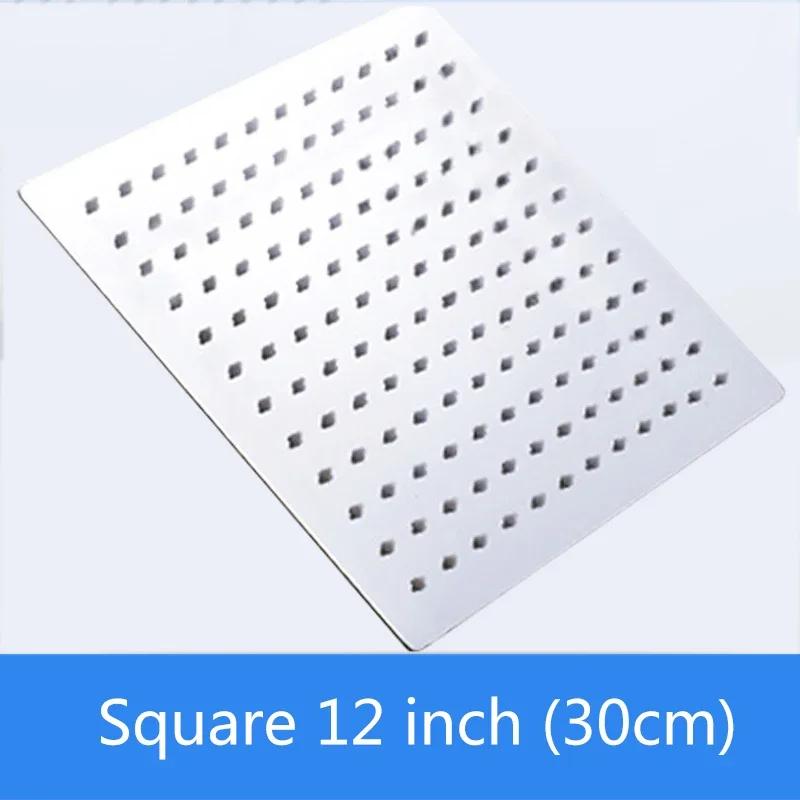 Indoor Bathroom Shower Head Square Round Ultra-thin Stainless Steel Bathroom Shower Head Bathroom Accessories