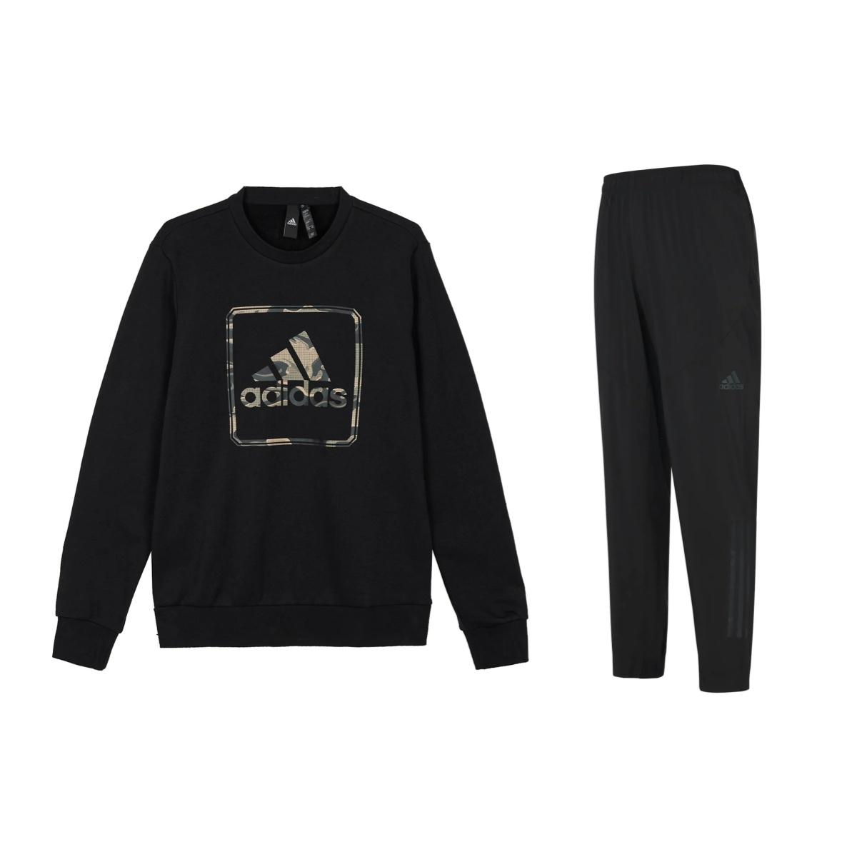 

Adidas Logo Print Round Neck Pullover Long Sleeve American Vintage Knit Tracksuit Men Tracksuit Black GM4477+CG1506_20240902134953