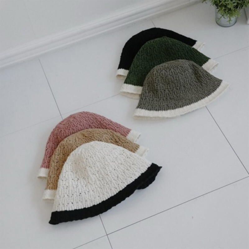 Женская летняя панама-ведро с отделкой лентой, цветовыми блоками Khaki