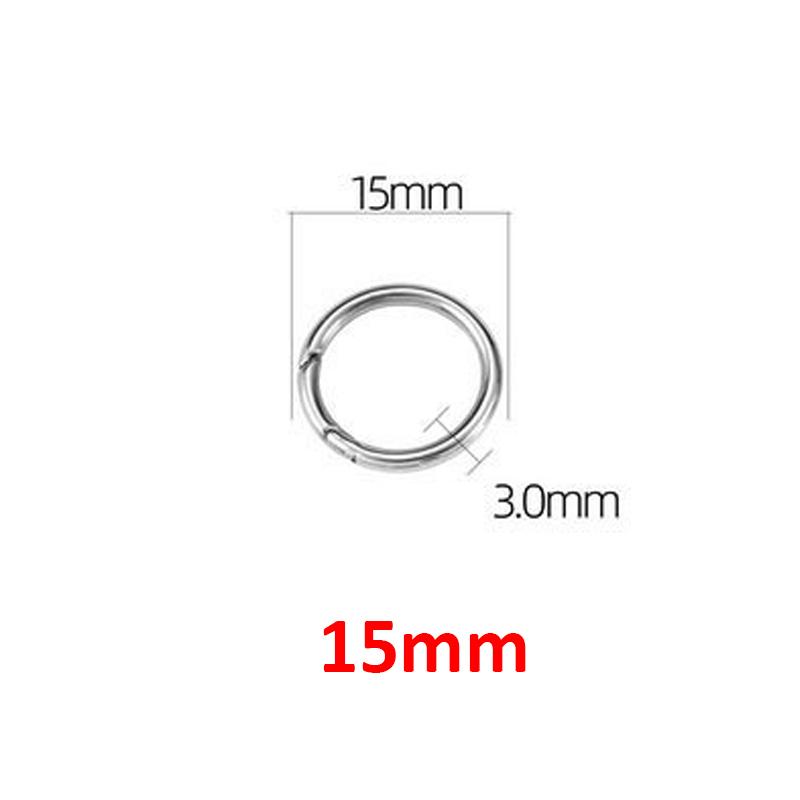 2pcs/1pc Stainless Steel Keyring Spring Clasps for Keychain Key Holder Polishing Openable Round Ring Carabiner Jewelry DIY