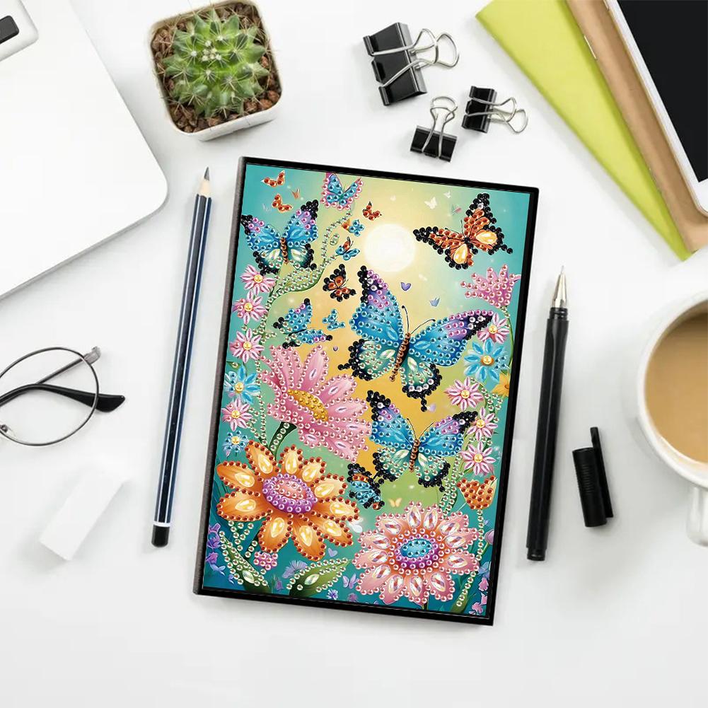 50 Pages A5 Special Shaped Colorful Pattern DIY Diamond Painting Sketchbook Drill Painting Wireless Strip Diary Book for Adults