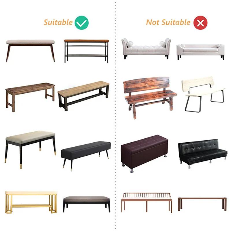 1Pc Stretch Velvet Bench Cover Anti-Dirty Classic Solid Color Bench Slipcover Washable Bench Seat Protector Cover For Bedroom
