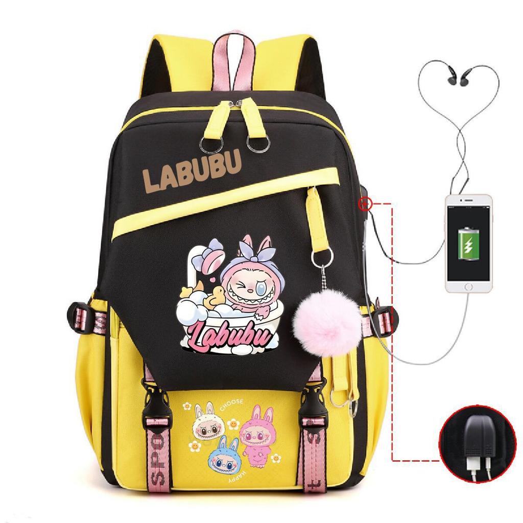 Cute Children's Schoolbag Contrasting Color Neutral Casual Backpack Cartoon Printing Primary and Secondary School Students