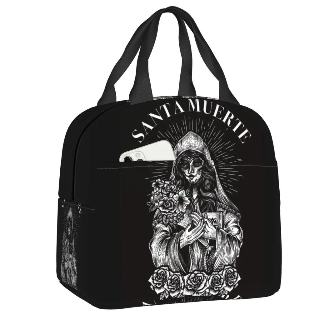 Santa Muerte Sfânta Moarte Cutii de Prânz Portabile Femei Impermeabile Mexicane Ziua Morților Craniu de Zahăr Răcitor Termic Izolat pentru Mâncare
