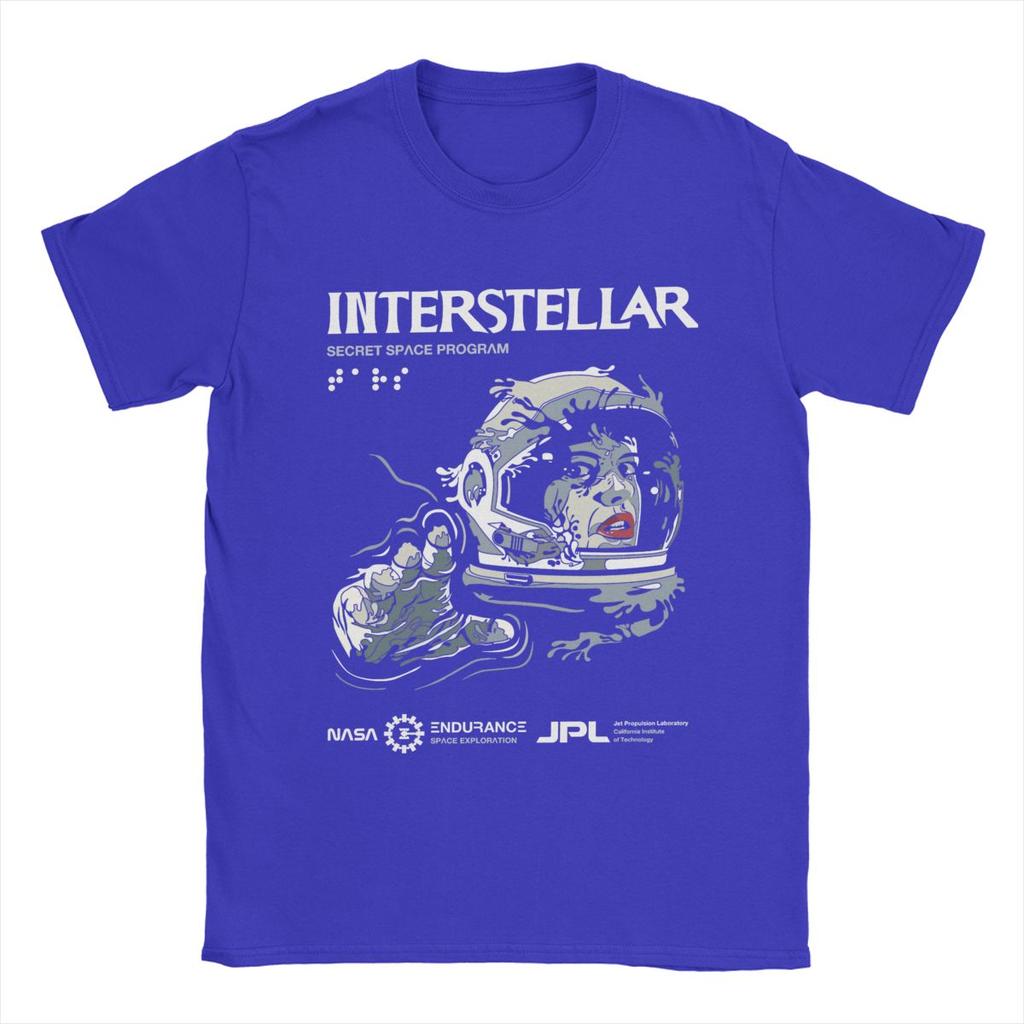 Men Interstellar Wormhole Handshake T Shirt Pure Cotton Tops Vintage Short Sleeve Round Neck Tees Graphic T-Shirt