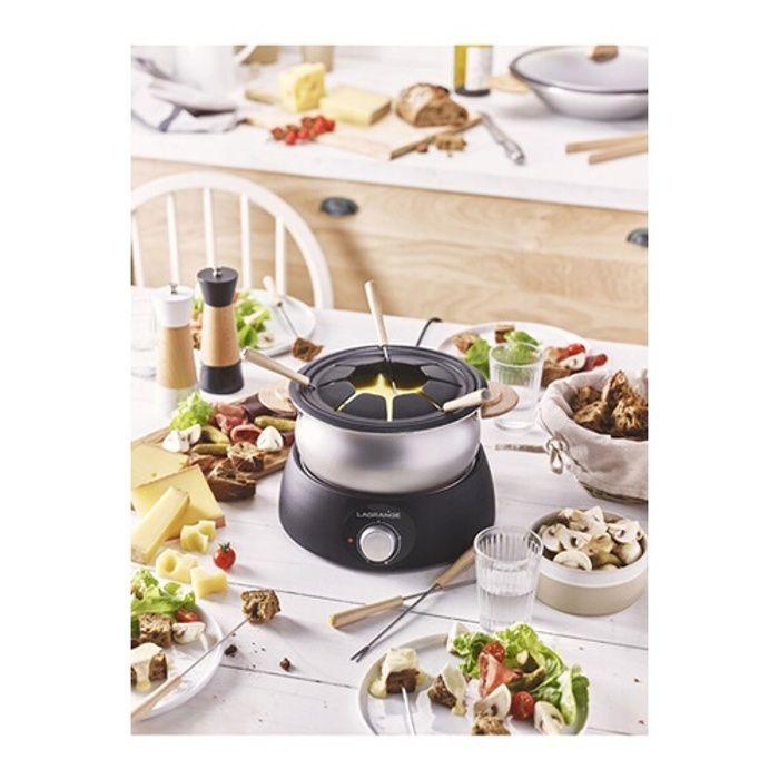 Appareil à fondue et wok lagrange classic 349019 900 w noir et gris