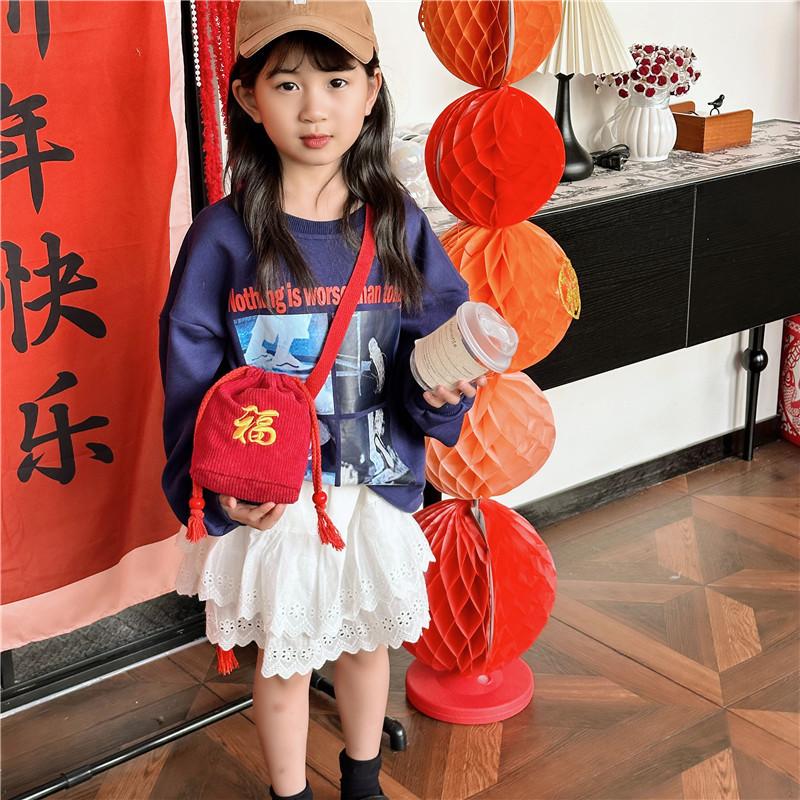 Red Festive Chinese New Year Red Packet Bag With Cute Design For Boys Girls And