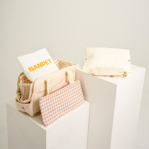 Nanpet Dog Carry-on Sling Bag Walking Carrying Bag + Cushion + Cross Strap Set, Korean Pet Shampoo