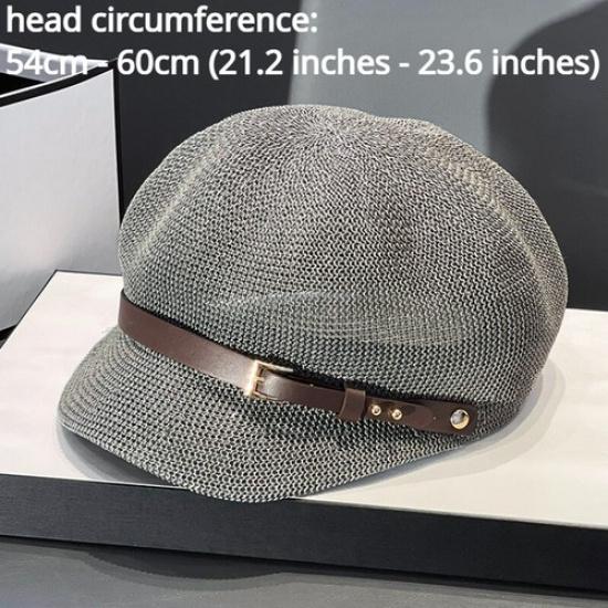 Женская вязаная шапка-берет плетёная дышащая коса газетчица с вырезами повседневная