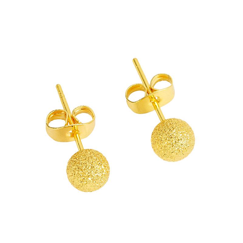 Elegant Gold Sand Earrings for Women - Bean-Shaped, Long-Lasting, High-Quality Copper and Titanium Steel