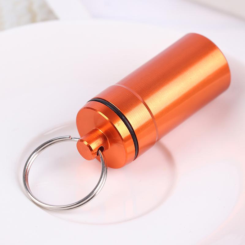 Waterproof Aluminum Pill Box Bottle Cache Drug Holder Keychain Medicine Box