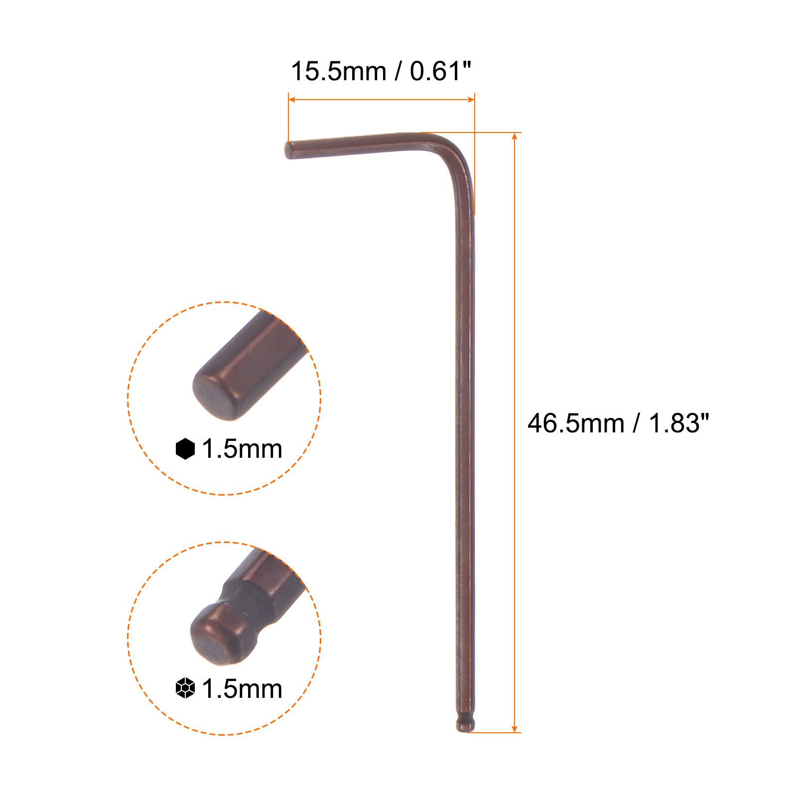 

1/2pcs Ball End Hex Key Wrench 1.5/2/2.5/3/4/5/6/8/10mm S2 Steel L-Shape Hexagon Metric Wrenches Repairing Tool for Home Red 1pcs