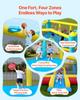 Inflatable Bounce House, 14.7 X 13.8 X 6.8 Ft Jumping Bouncy Castle, Inflatable Jumper for Kids with Slide, Basketball Hoop, Target Game & Jumping