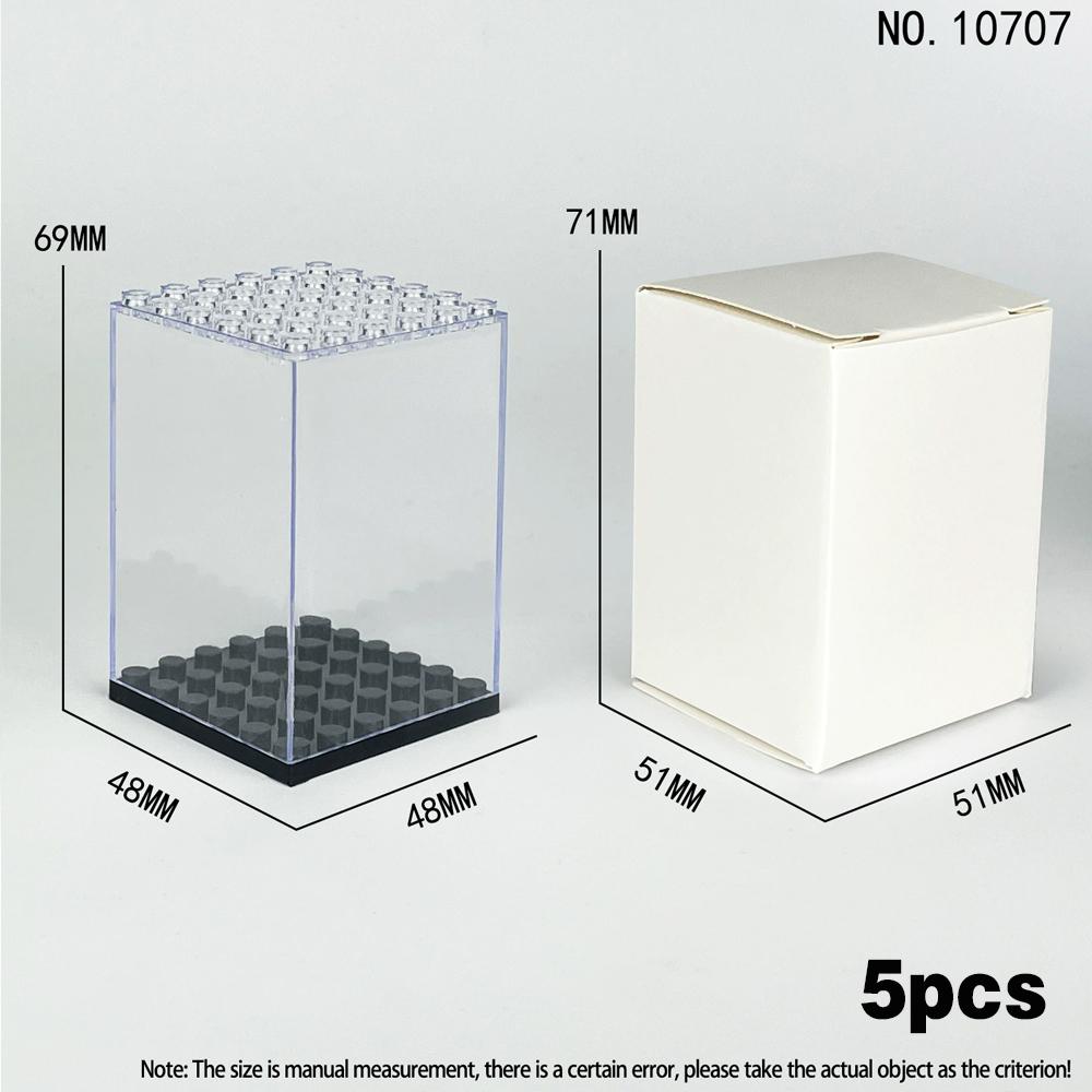 Building Block Display Box Small Particles Suitable For Lego Minifigures Clear Desktop Dust Box Stackable Storage Square Box