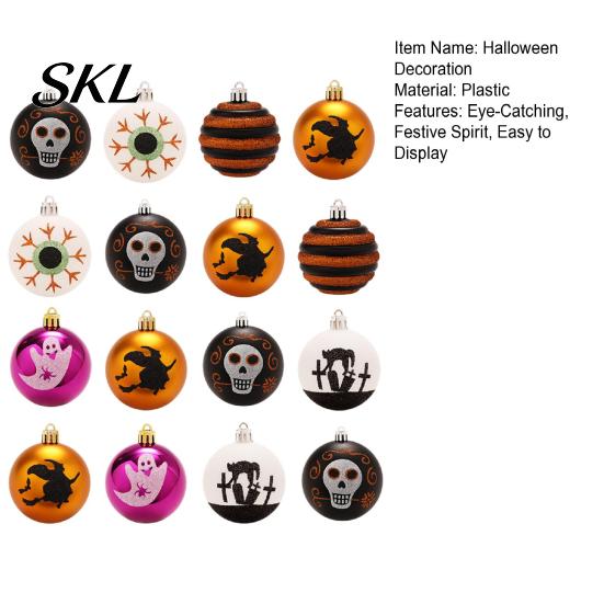 Eye-catching Halloween Items 16 Pcs Hanging Ball Decor, 6cm Skull Witch Eye Ornaments Themed Decorations for Ghost Tree, Spooky Window Yard