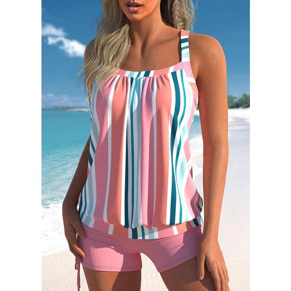 

Новая полосатая европейская и американская женская одежда сексуальный купальник женский S розовый