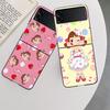 F-Fujiya M-Milky P-Peko C-chan Cartoon Phone Case For Samsung Z Flip 7 6 5G Galaxy Z Flip 5 4 3 Black Hard Cell Cover Luxury PC