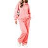 Women's Casual Zip Up Hoodie and Wide Leg Pants Two Piece Set for Fall Winter