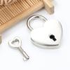 2/4 Sets Stylish Heart Shaped Padlock with Key Love Designs Keychain Pendant Elegant Jewelry Box Accessory for Lovebirds