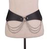 Gothic Waist Chain Alloy and PU Leather Body Chains with Multi Layer Chain Decor Body Straps Accessories for Women Girl