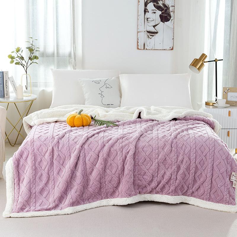 Tuff Lamb Fleece Nordic Sofa Blanket: Soft, Solid Color, Year-Round Use