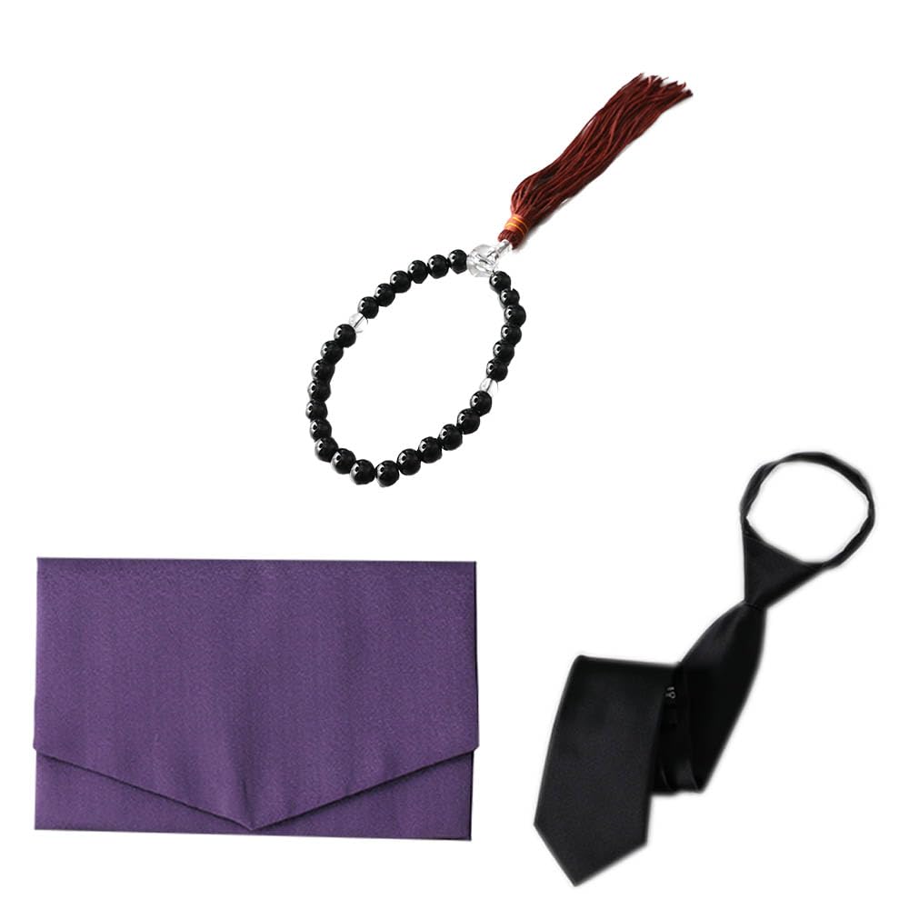 

[Dress Code 101] Funeral Tie, Cloth, and Prayer Beads Set (3 Pieces)