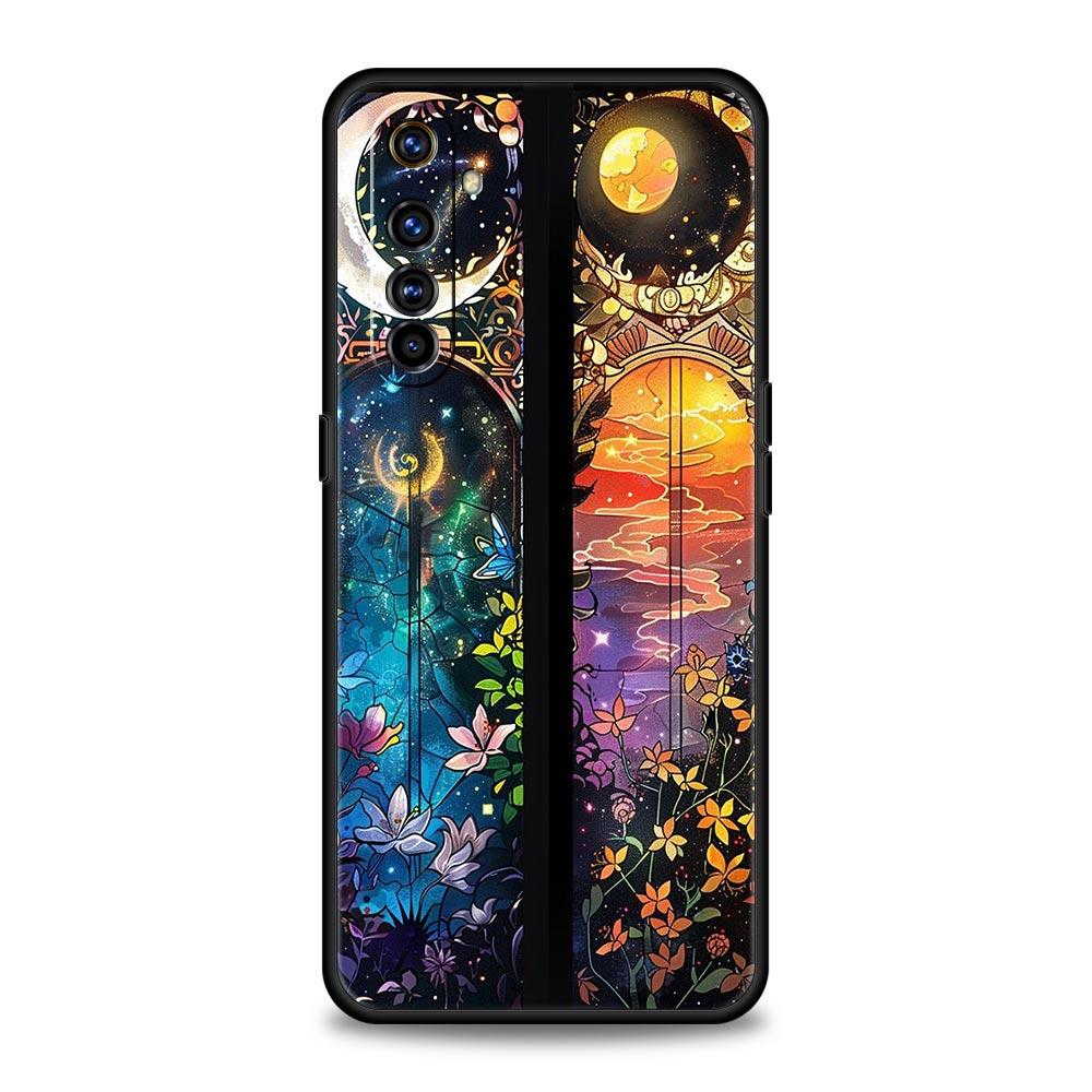 Beautiful Sun Moon Glass Soft TPU For Realme 13 12 11 10 9 Pro Plus GT3 GT2 C21 C25 C35 C53 C55 C67 Pro 5G Phone Case Cover Bags