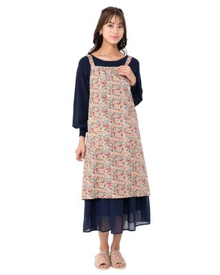 LIBERTY Floral mit skandinavischem Stil KOSTENLOS [Nigai] Schürze, Stilvoll, Wasserabweisend, Taschen, Stil, Zum Binden im Rücken, Küche, Café, Kinderzimmer, Damen,