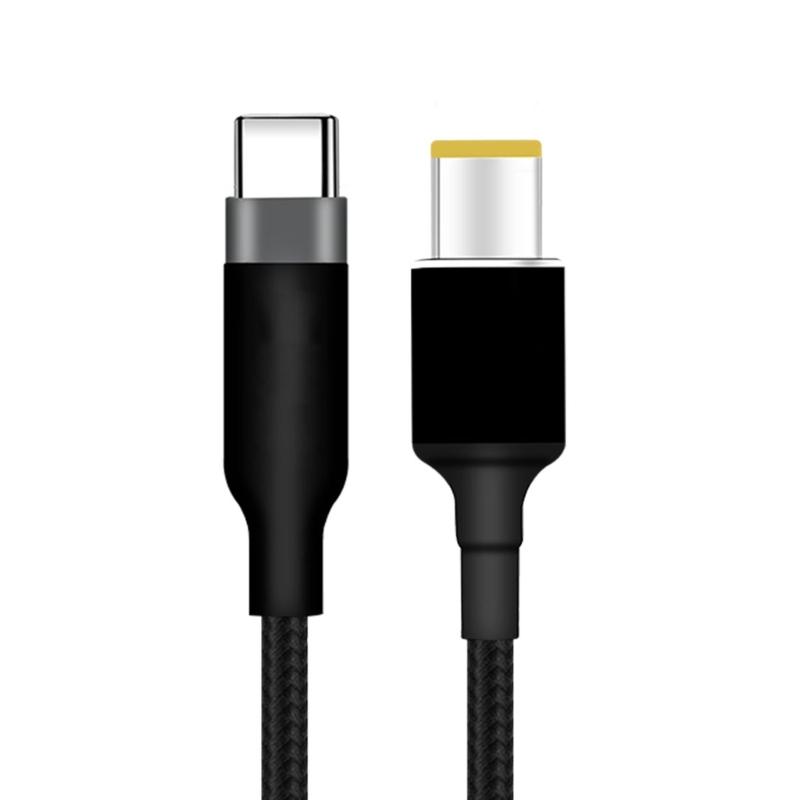 

Fast Charging Laptop Power Cord USB C Tip to Big Square Plug 20V for Notebook Power Supply Charging Cable Braided Wire