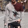 Autumn Winter Personalized Versatile Honeycomb Bee Pattern 3D Printed T-shirt Men Round Neck Long Sleeve Street Trendy Style T-shirt