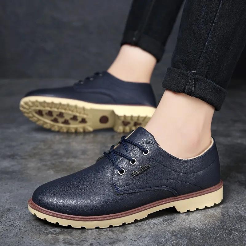 Fashion 2025 Autumn Men Leather Shoes Casual Work Shoes Non-slip Breathable Waterproof Shoes Woman  Formal Shoes Men  Zapatos De Hombre