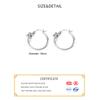 PONYKISS Real  Sterling Silver Geometric Tie a Knot Hoop Earrings For Women Party Classic Fine  Minimalist Accessories