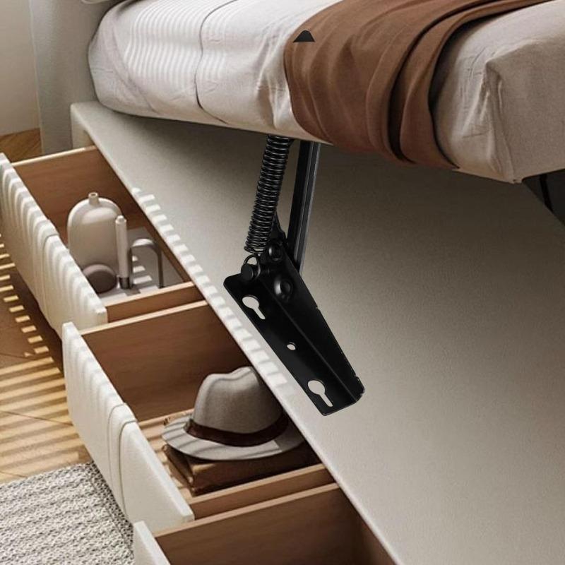 Heavy Duty 80° Foldable Bracket with Spring Hinge Cabinet Door Lift Up Stay Flap Sofa Bed Top Support Hinges Workbench Hinge