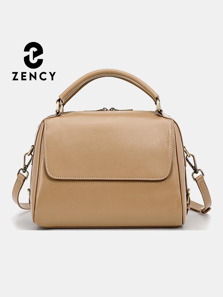 

Женская сумка Zency из натуральной кожи, повседневная рабочая сумка-тоут 2024 бежевый