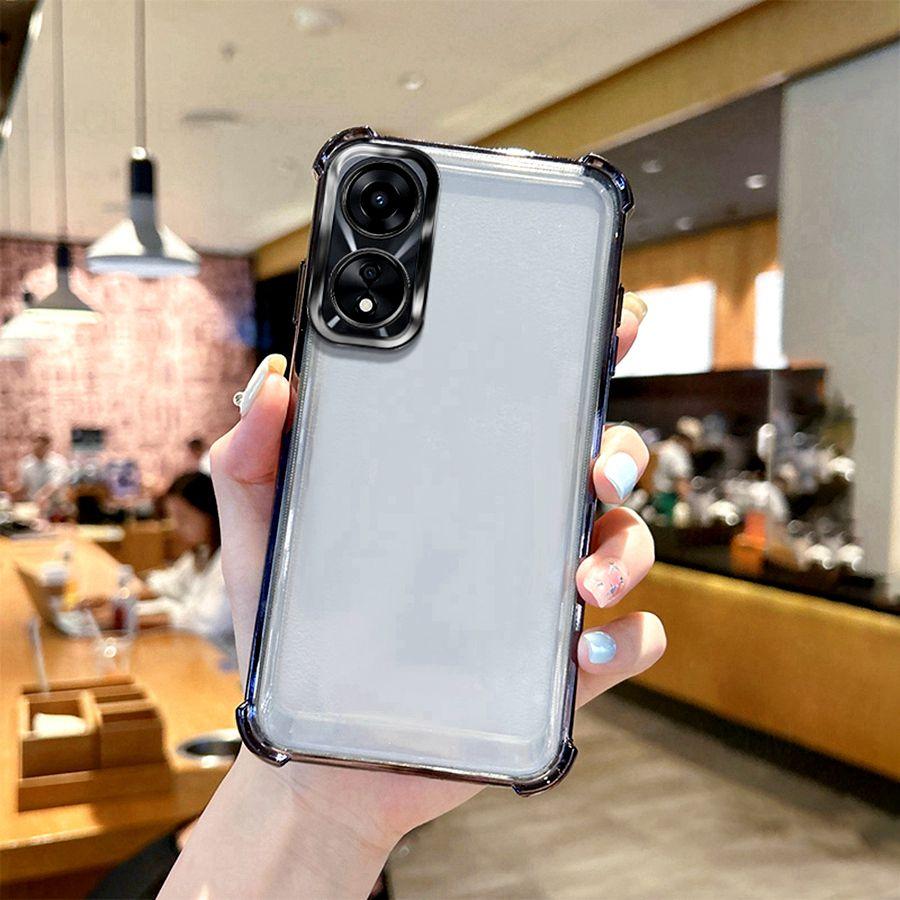 

Airbag Shookproof Lens Case For Realme C30 C33 C35 C53 C51 C61 C63 OPPO A98 5G A79 A38 A18 A53 A15 A76 A96 A72 A16 Plating Silicone Back Clear Cover OPPO Find X5 чёрный