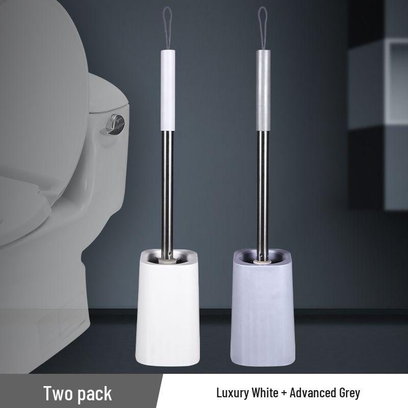Long-Handled Toilet Brush Set with Base for Easy Cleaning of Bathroom Corners