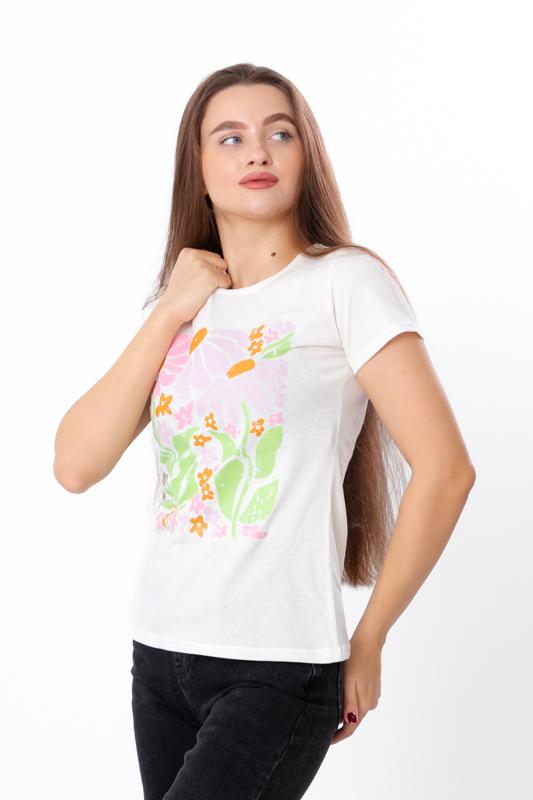 Women's Cotton T-Shirt – Classic Fit, Round Neckline, Summer, 8188-001-33-2 HC