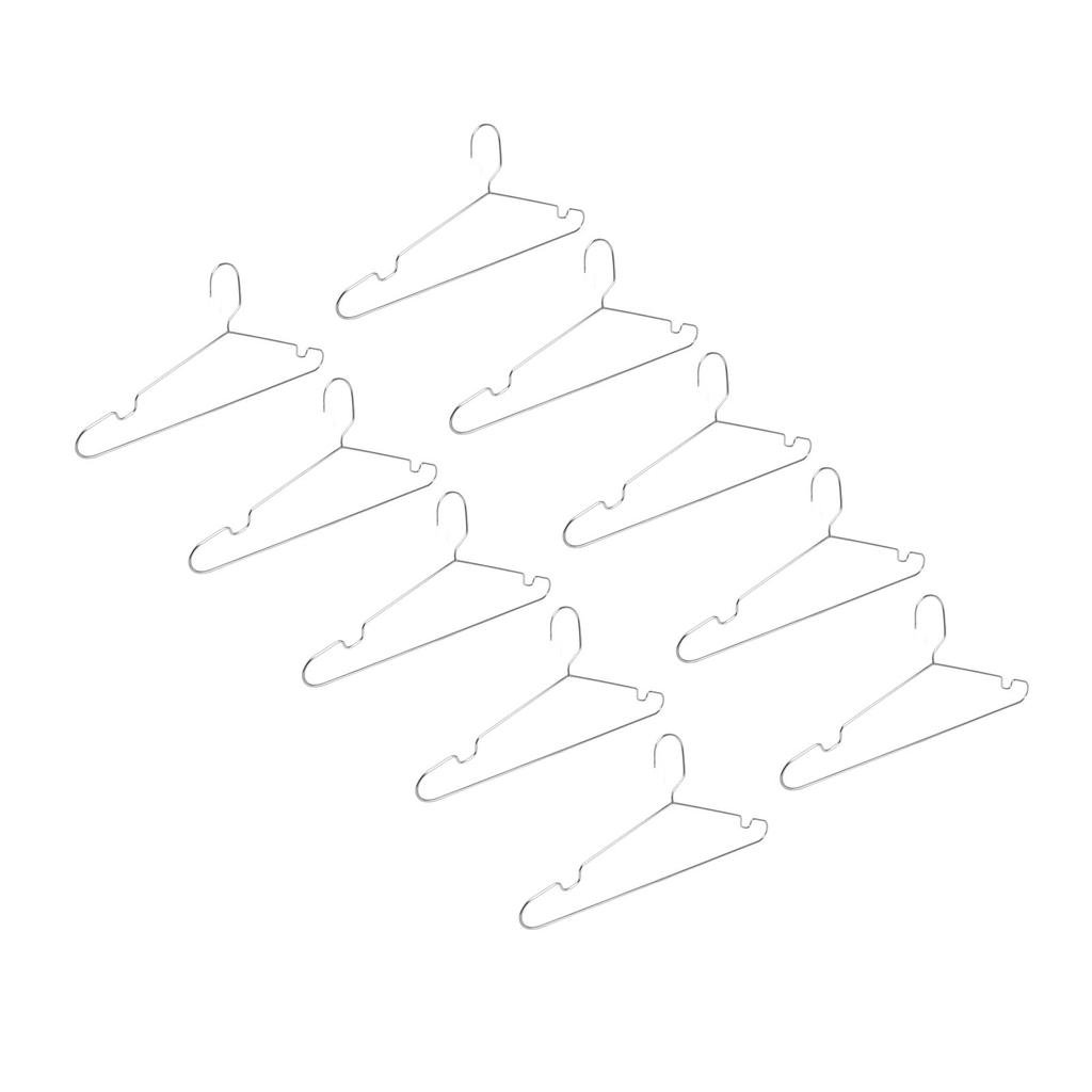 10pcs Clothes Hangers Stainless Steel Heavy Duty Prevent Slip Space Saving Coat Drying Hangers