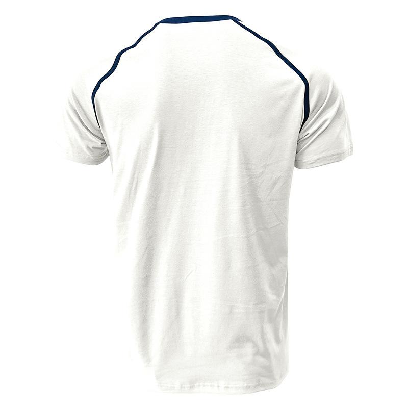 Summer men's Henley shirt colour blocking body shirt men fashion men's short-sleeved men's t-shirt tops